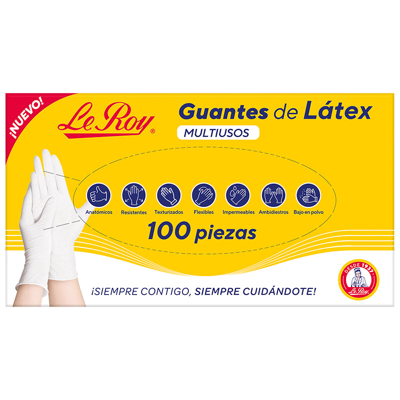 Guante Látex Multiusos Mediano - Paq con 10 cjas de 100 pz c/u