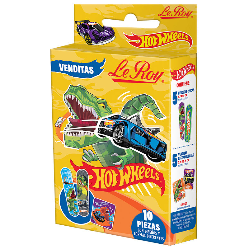 Le Roy Hot Wheels Venditas Adhesivas Surtidas con 10 piezas