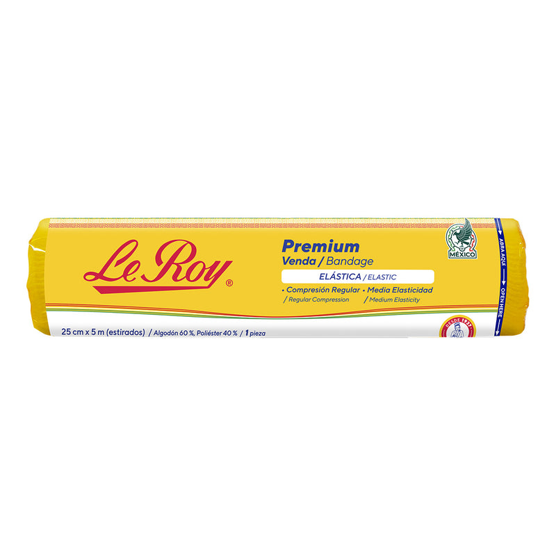 Premium Venda Elástica de 25 cm x 5 m – Paq con 8 pz