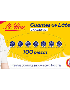 Le Roy Guante de Látex Multiusos M con 100 piezas