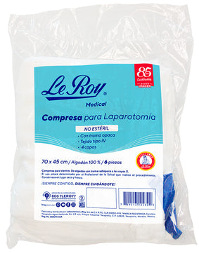 Le Roy Medical Compresa Tejido iv p/laparotomia 70 x 45 cm  6 pz
