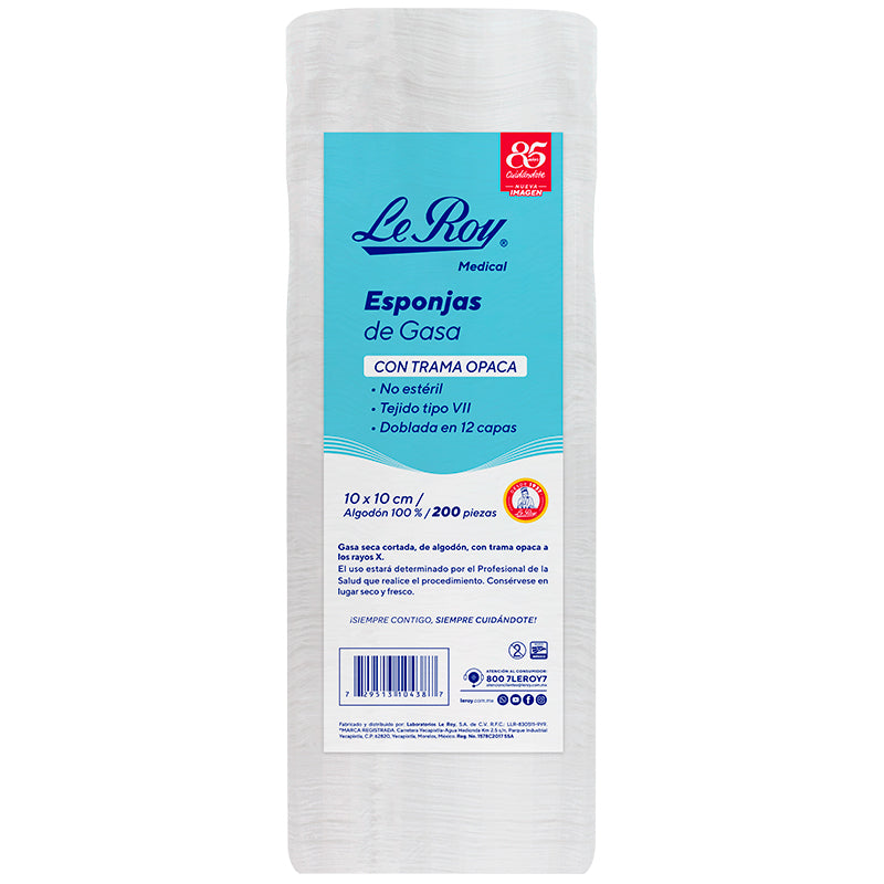 Le Roy Medical Esponjas De Gasa Tejido VII C Trama Opaca 10 X 10 Cm Co le-roy-medical-esponjas-de-gasa-tejido-vii-c-trama-opaca-10-x-10-cm-co