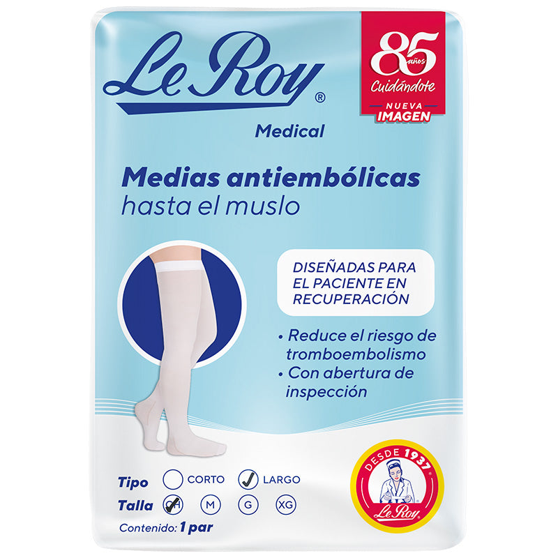 Le Roy Medias Antiembólicas hasta el Muslo Tipo Largo CH con 1 Par